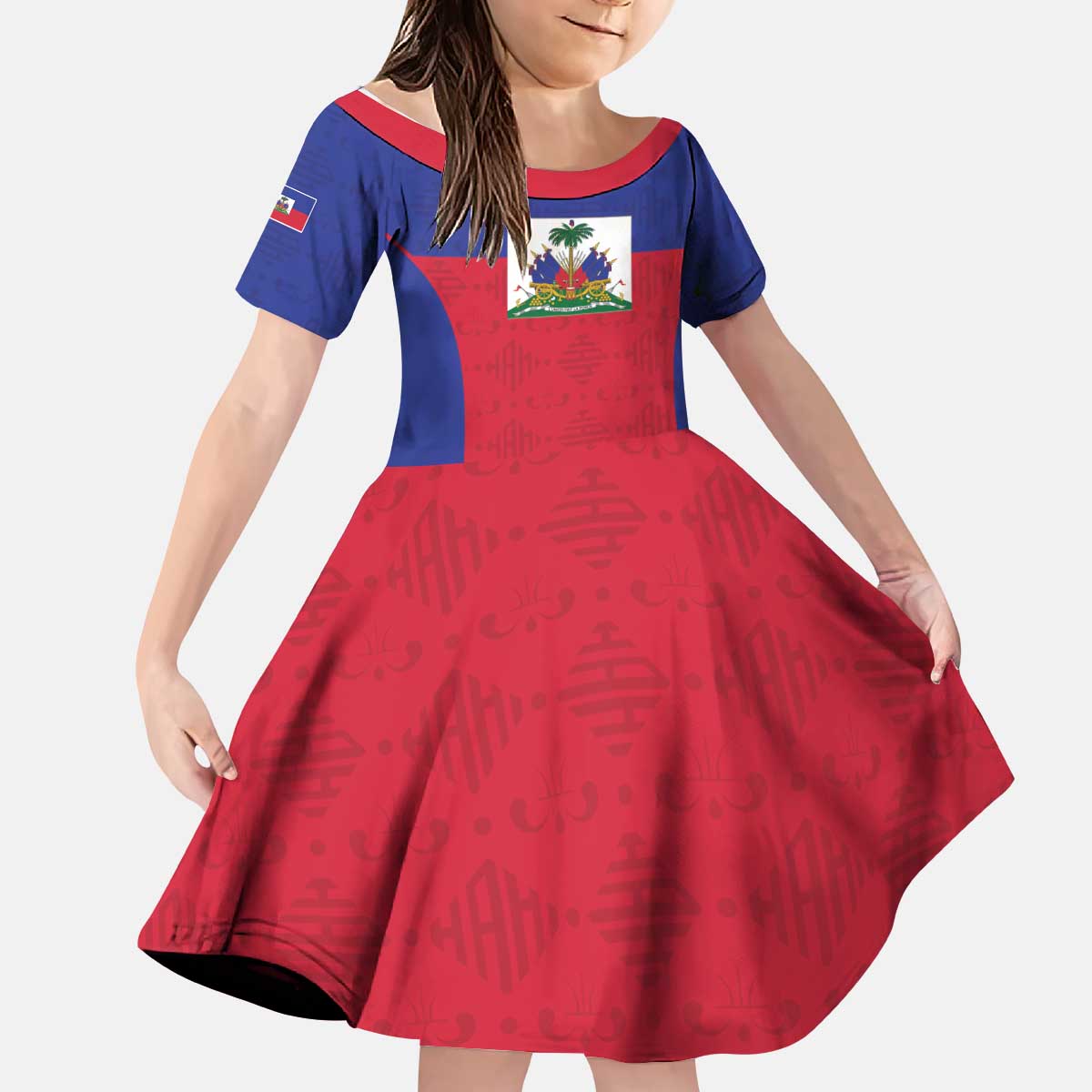 Custom Haiti Football Kid Short Sleeve Dress Les Grenadiers 2026 Back to the World Cup - Wonder Print Shop