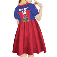 Custom Haiti Football Kid Short Sleeve Dress Les Grenadiers 2026 Back to the World Cup - Wonder Print Shop