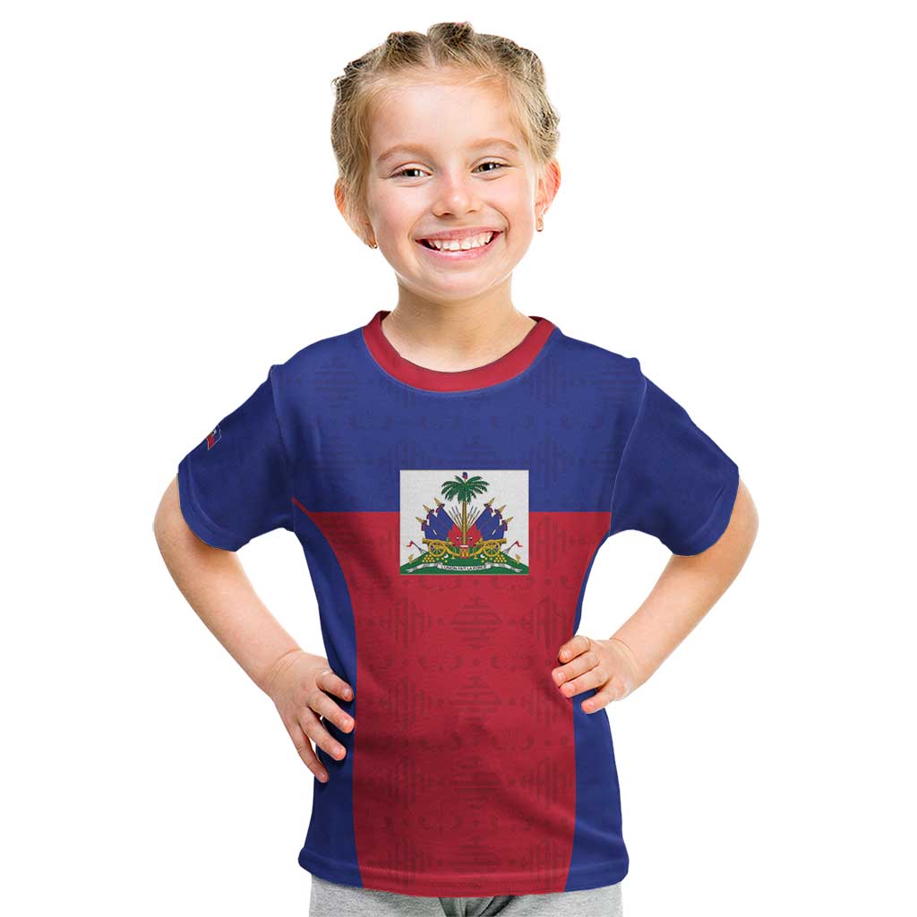 Custom Haiti Football Kid T Shirt Les Grenadiers 2026 Back to the World Cup - Wonder Print Shop