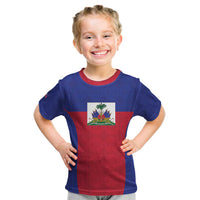 Custom Haiti Football Kid T Shirt Les Grenadiers 2026 Back to the World Cup - Wonder Print Shop