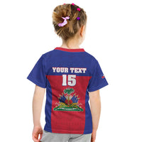 Custom Haiti Football Kid T Shirt Les Grenadiers 2026 Back to the World Cup - Wonder Print Shop