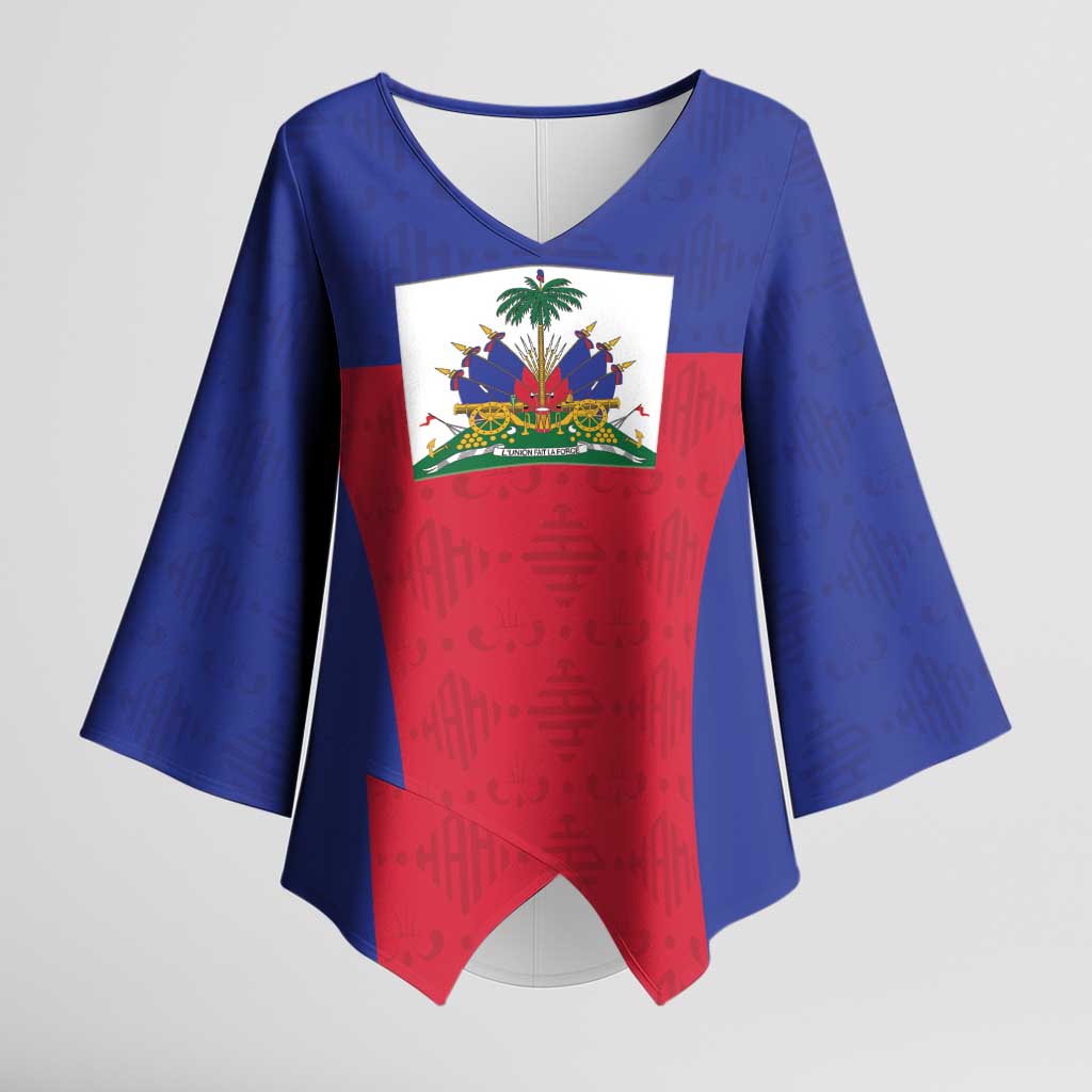 Custom Haiti Football Kimono Sleeve Blouse Les Grenadiers 2026 Back to the World Cup - Wonder Print Shop