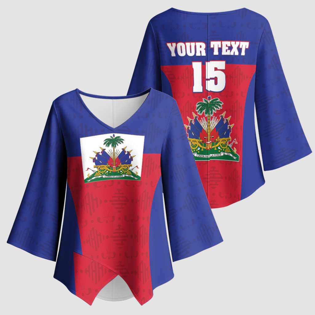 Custom Haiti Football Kimono Sleeve Blouse Les Grenadiers 2026 Back to the World Cup - Wonder Print Shop