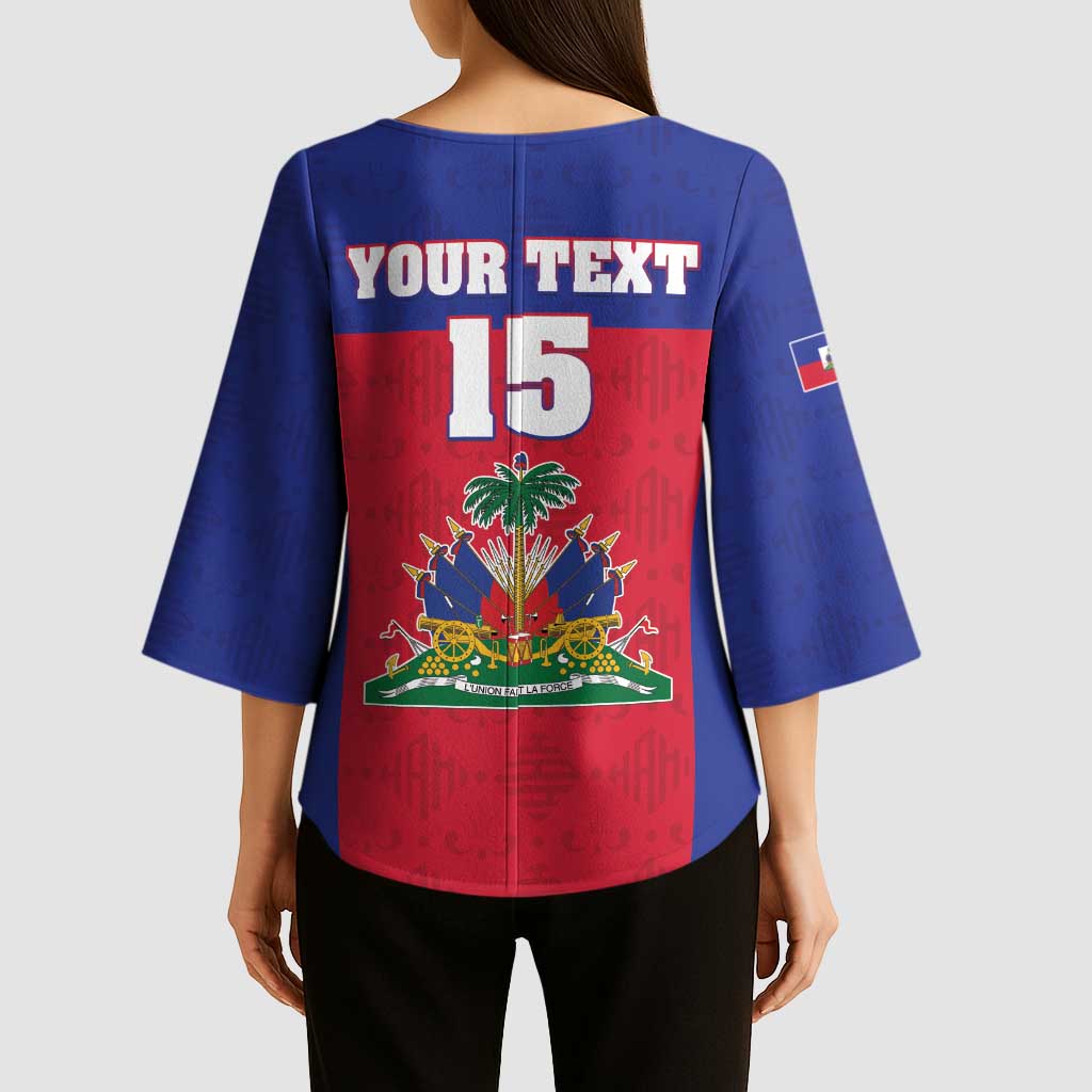 Custom Haiti Football Kimono Sleeve Blouse Les Grenadiers 2026 Back to the World Cup - Wonder Print Shop