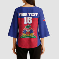 Custom Haiti Football Kimono Sleeve Blouse Les Grenadiers 2026 Back to the World Cup - Wonder Print Shop