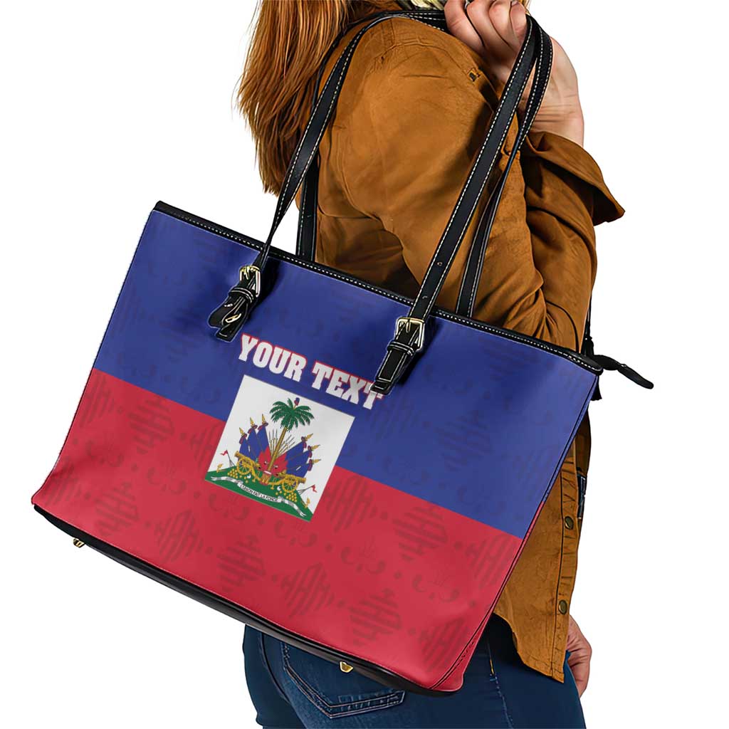 Custom Haiti Football Leather Tote Bag Les Grenadiers 2026 Back to the World Cup - Wonder Print Shop