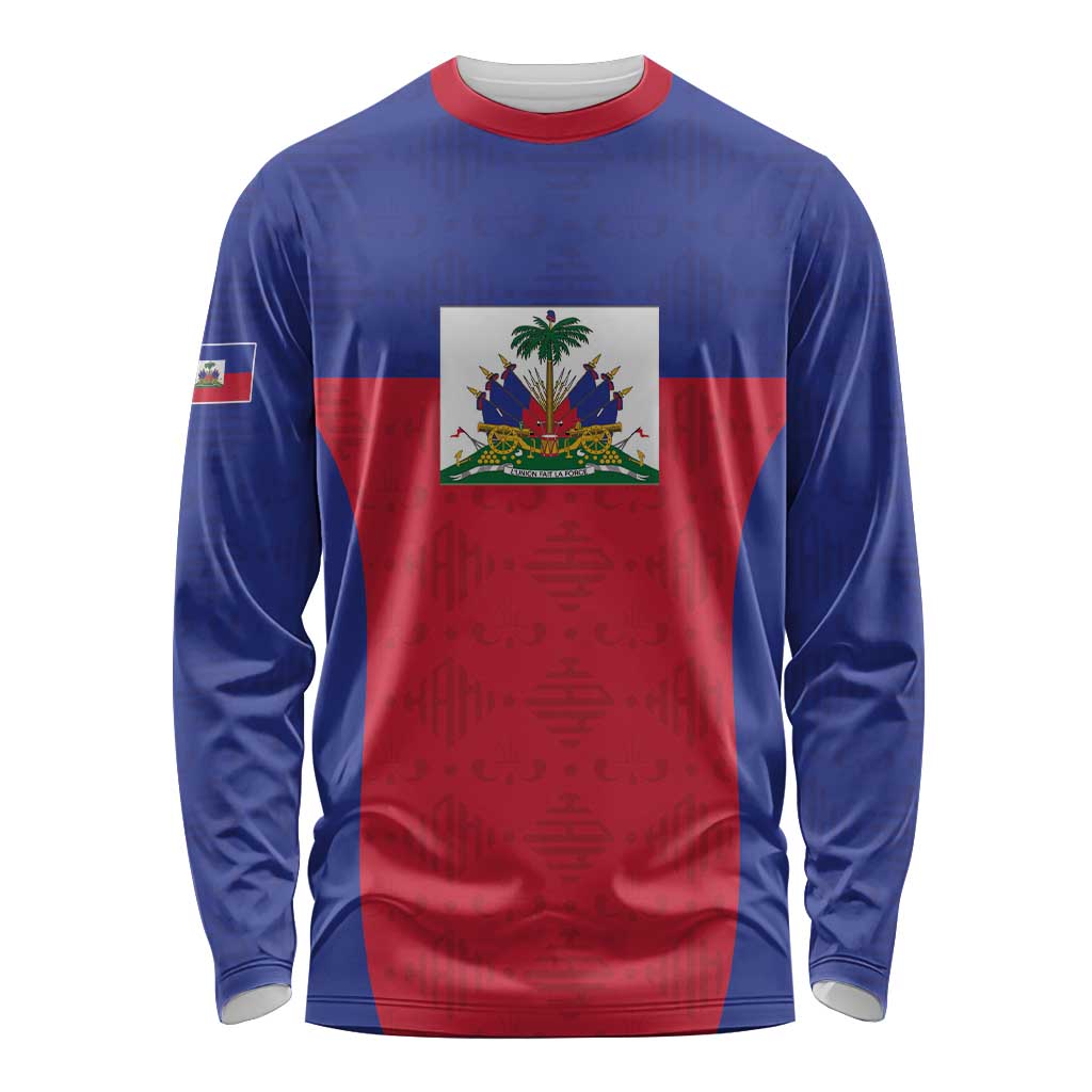 Custom Haiti Football Long Sleeve Shirt Les Grenadiers 2026 Back to the World Cup - Wonder Print Shop