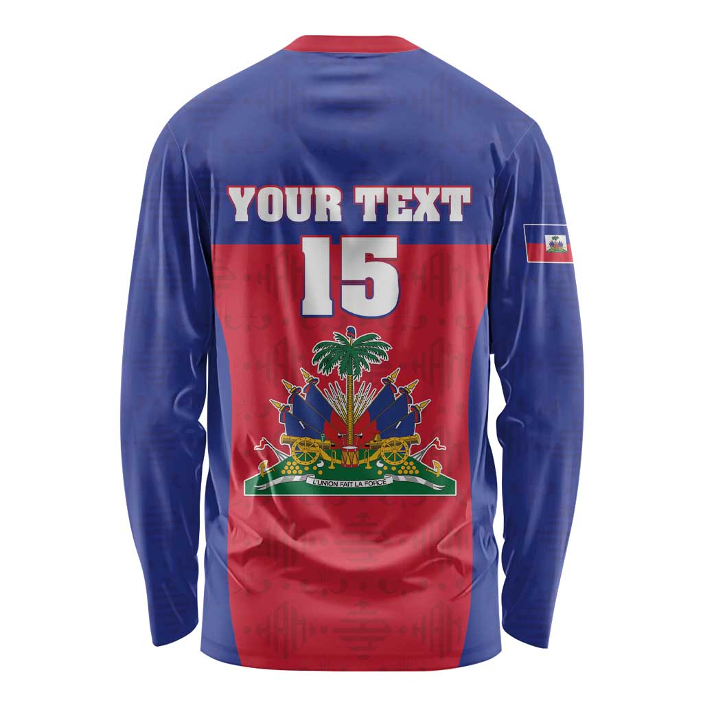 Custom Haiti Football Long Sleeve Shirt Les Grenadiers 2026 Back to the World Cup - Wonder Print Shop