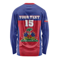 Custom Haiti Football Long Sleeve Shirt Les Grenadiers 2026 Back to the World Cup - Wonder Print Shop