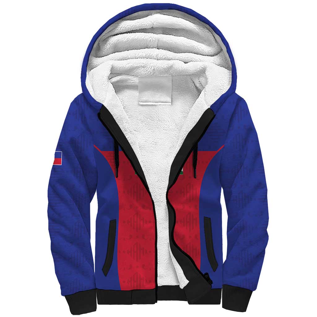 Custom Haiti Football Sherpa Hoodie Les Grenadiers 2026 Back to the World Cup - Wonder Print Shop