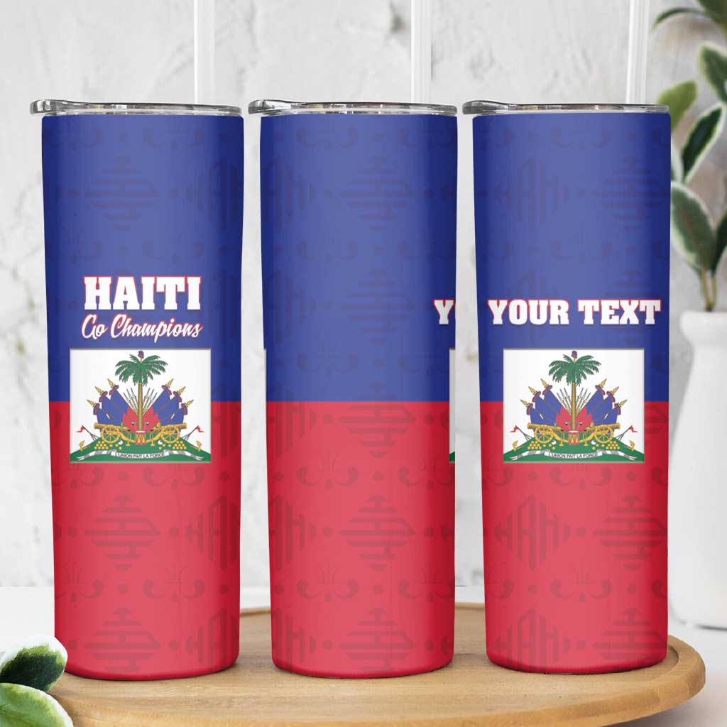Custom Haiti Football Skinny Tumbler Les Grenadiers 2026 Back to the World Cup - Wonder Print Shop