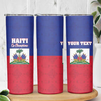 Custom Haiti Football Skinny Tumbler Les Grenadiers 2026 Back to the World Cup - Wonder Print Shop