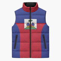 Custom Haiti Football Sleeveless Puffer Jacket Les Grenadiers 2026 Back to the World Cup - Wonder Print Shop