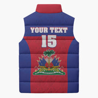 Custom Haiti Football Sleeveless Puffer Jacket Les Grenadiers 2026 Back to the World Cup - Wonder Print Shop
