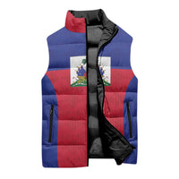Custom Haiti Football Sleeveless Puffer Jacket Les Grenadiers 2026 Back to the World Cup - Wonder Print Shop