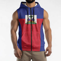 Custom Haiti Football Sleeveless Zip Hoodie Les Grenadiers 2026 Back to the World Cup - Wonder Print Shop