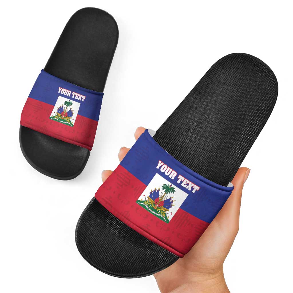Custom Haiti Football Slide Sandals Les Grenadiers 2026 Back to the World Cup - Wonder Print Shop
