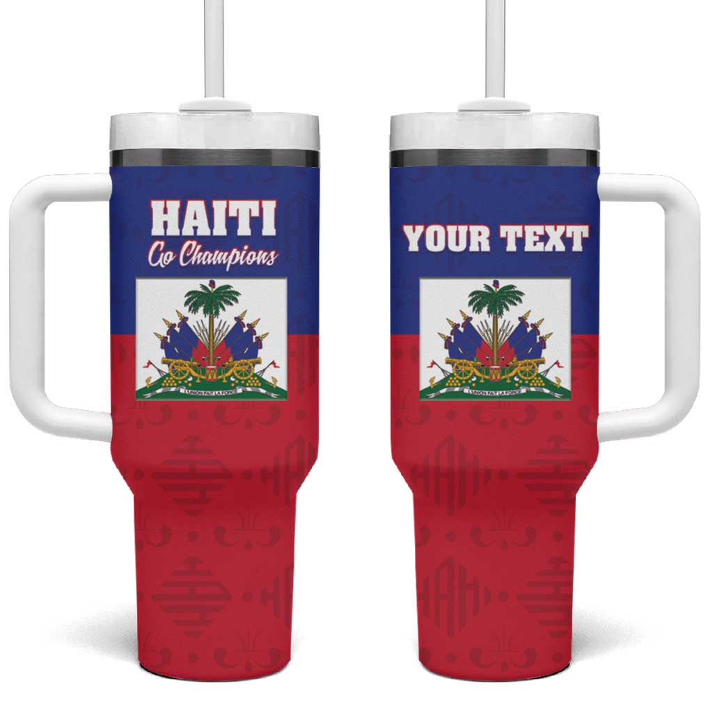 Custom Haiti Football Tumbler With Handle Les Grenadiers 2026 Back to the World Cup - Wonder Print Shop