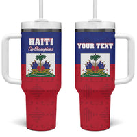 Custom Haiti Football Tumbler With Handle Les Grenadiers 2026 Back to the World Cup - Wonder Print Shop