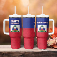 Custom Haiti Football Tumbler With Handle Les Grenadiers 2026 Back to the World Cup - Wonder Print Shop