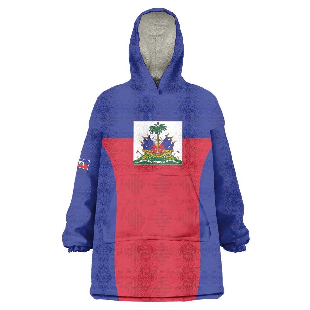 Custom Haiti Football Wearable Blanket Hoodie Les Grenadiers 2026 Back to the World Cup - Wonder Print Shop