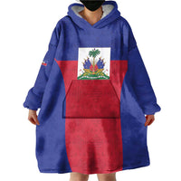 Custom Haiti Football Wearable Blanket Hoodie Les Grenadiers 2026 Back to the World Cup - Wonder Print Shop