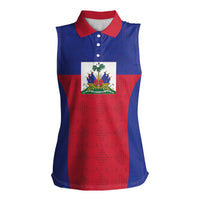 Custom Haiti Football Women Sleeveless Polo Shirt Les Grenadiers 2026 Back to the World Cup - Wonder Print Shop