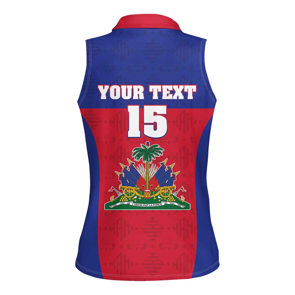 Custom Haiti Football Women Sleeveless Polo Shirt Les Grenadiers 2026 Back to the World Cup - Wonder Print Shop