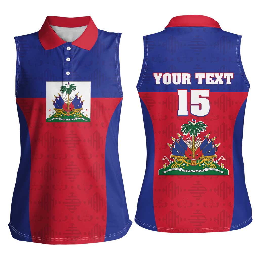 Custom Haiti Football Women Sleeveless Polo Shirt Les Grenadiers 2026 Back to the World Cup - Wonder Print Shop