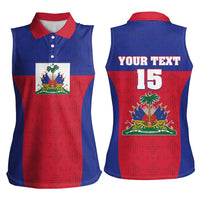 Custom Haiti Football Women Sleeveless Polo Shirt Les Grenadiers 2026 Back to the World Cup - Wonder Print Shop