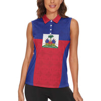 Custom Haiti Football Women Sleeveless Polo Shirt Les Grenadiers 2026 Back to the World Cup - Wonder Print Shop
