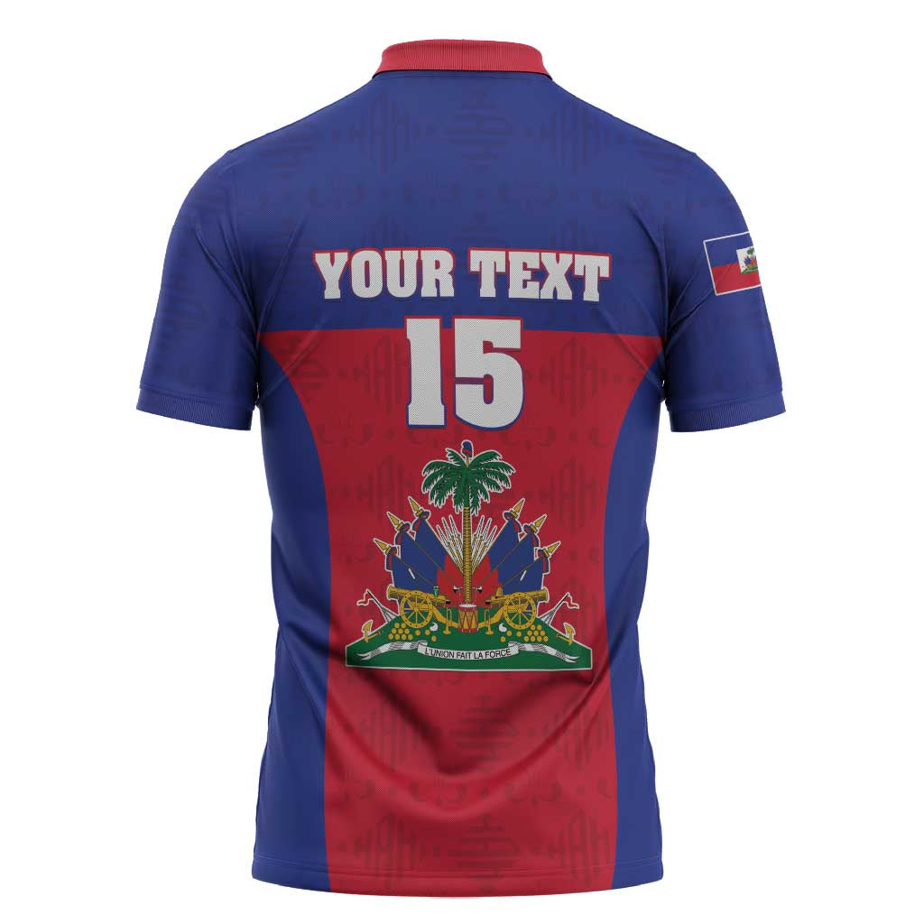 Custom Haiti Football Zipper Polo Shirt Les Grenadiers 2026 Back to the World Cup - Wonder Print Shop
