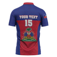 Custom Haiti Football Zipper Polo Shirt Les Grenadiers 2026 Back to the World Cup - Wonder Print Shop