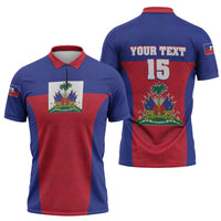 Custom Haiti Football Zipper Polo Shirt Les Grenadiers 2026 Back to the World Cup - Wonder Print Shop