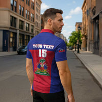 Custom Haiti Football Zipper Polo Shirt Les Grenadiers 2026 Back to the World Cup - Wonder Print Shop