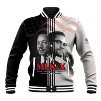 Martin Luther King And Malcolm X Baseball Jacket Two Minds One Movement - Wonder Print Shop