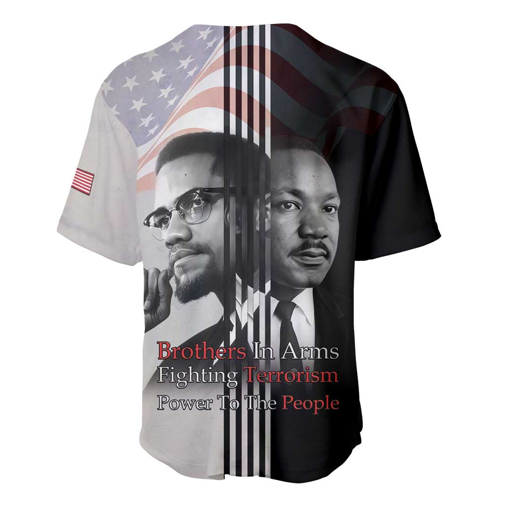 Martin Luther King And Malcolm X Baseball Jersey Two Minds One Movement - Wonder Print Shop