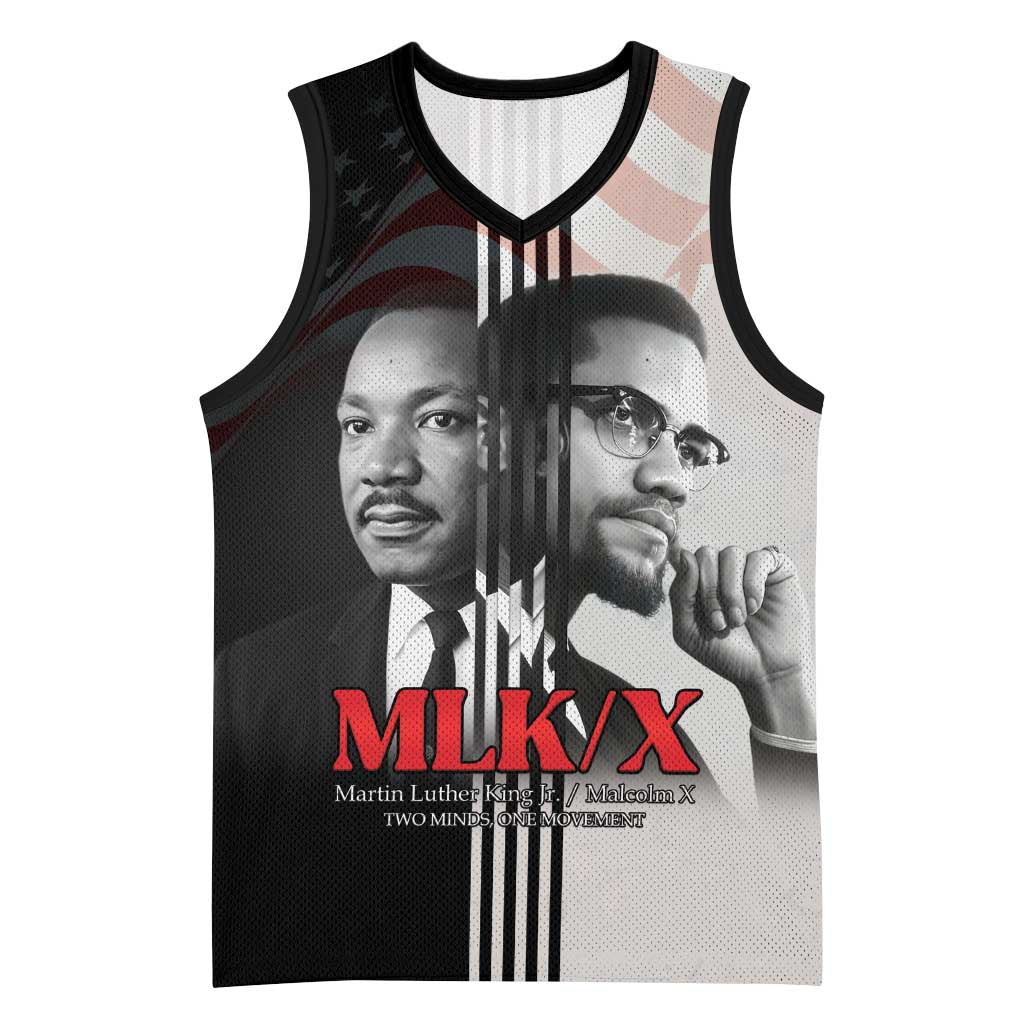Martin Luther King And Malcolm X Basketball Jersey Two Minds One Movement - Wonder Print Shop