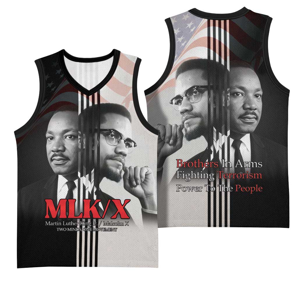 Martin Luther King And Malcolm X Basketball Jersey Two Minds One Movement - Wonder Print Shop