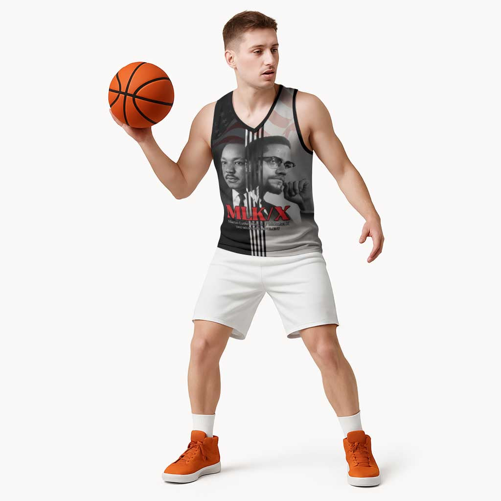 Martin Luther King And Malcolm X Basketball Jersey Two Minds One Movement - Wonder Print Shop
