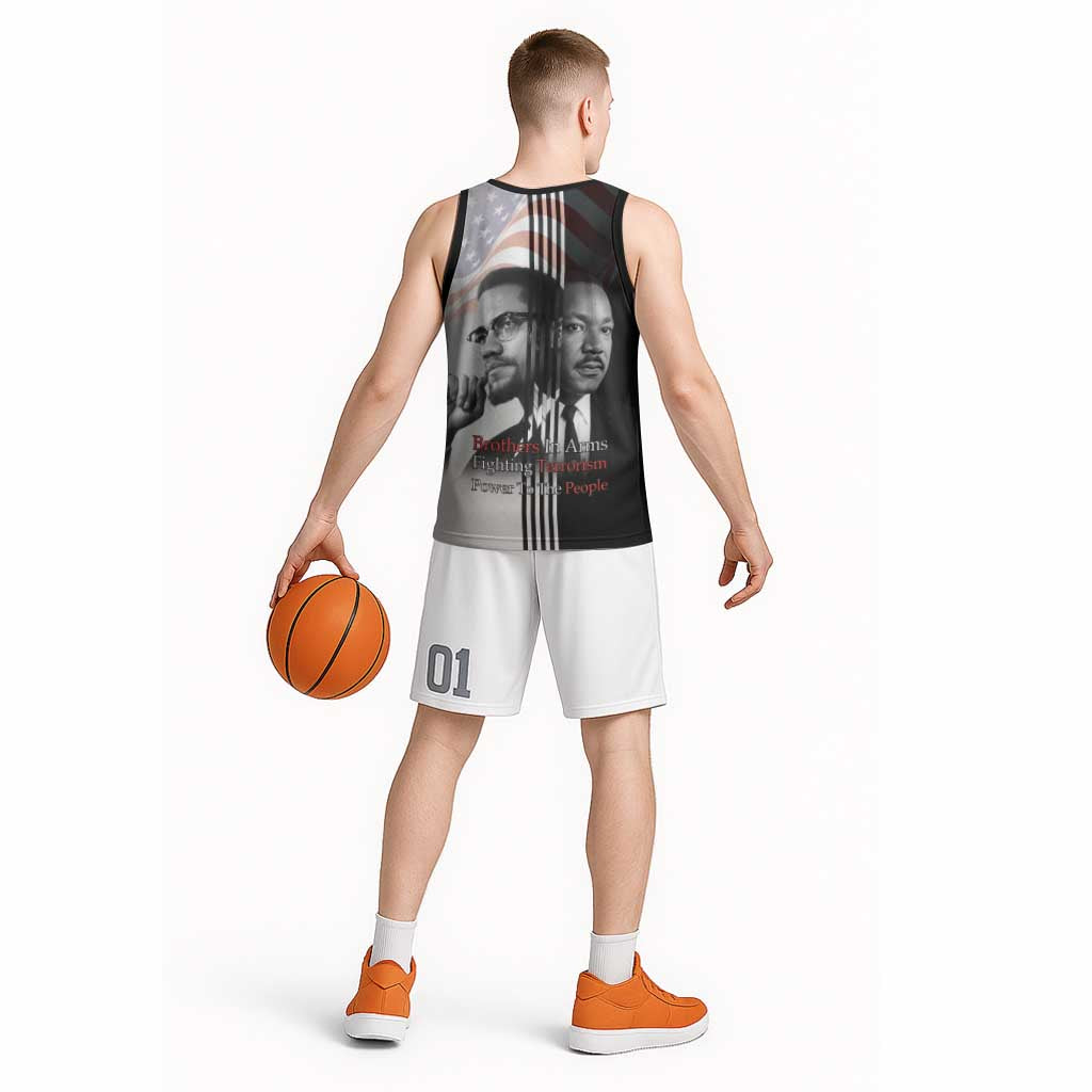 Martin Luther King And Malcolm X Basketball Jersey Two Minds One Movement - Wonder Print Shop