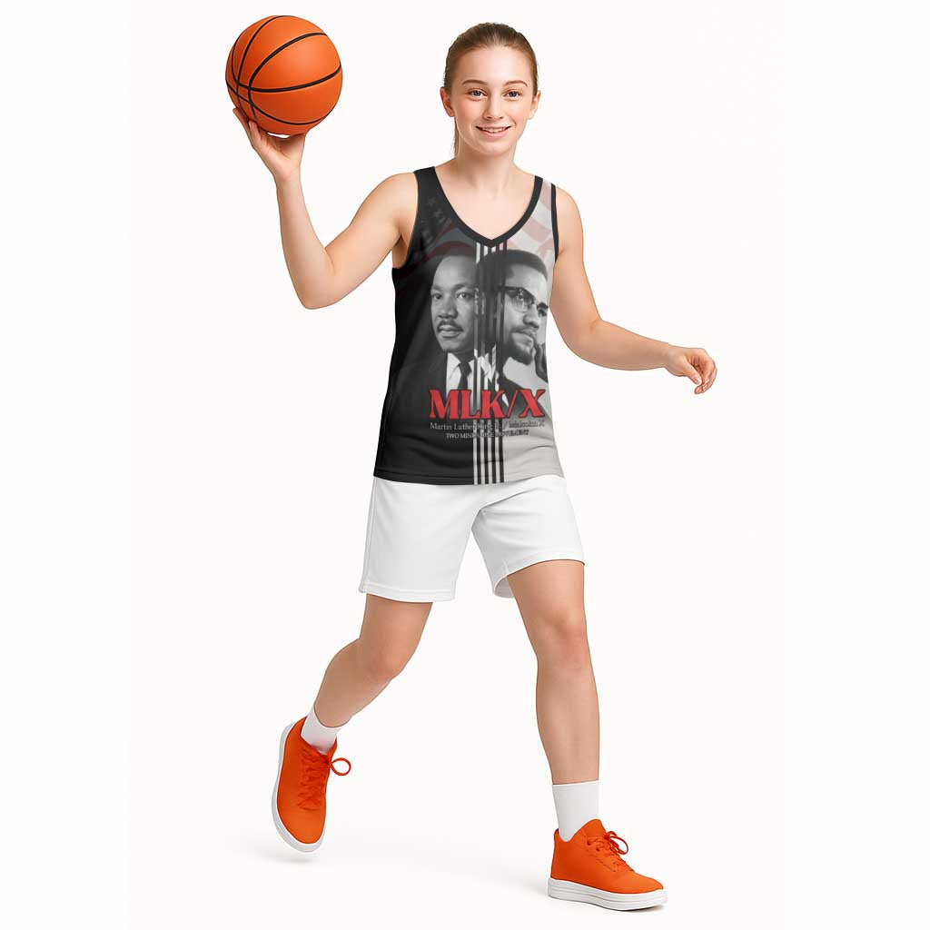 Martin Luther King And Malcolm X Basketball Jersey Two Minds One Movement - Wonder Print Shop