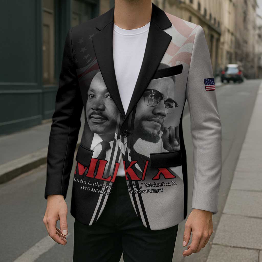 Martin Luther King And Malcolm X Blazer Two Minds One Movement - Wonder Print Shop