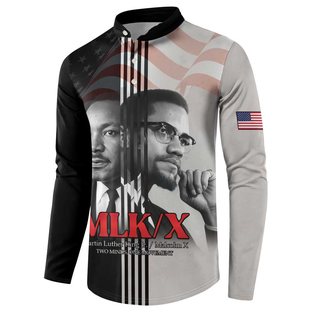 Martin Luther King And Malcolm X Button Sweatshirt Two Minds One Movement - Wonder Print Shop