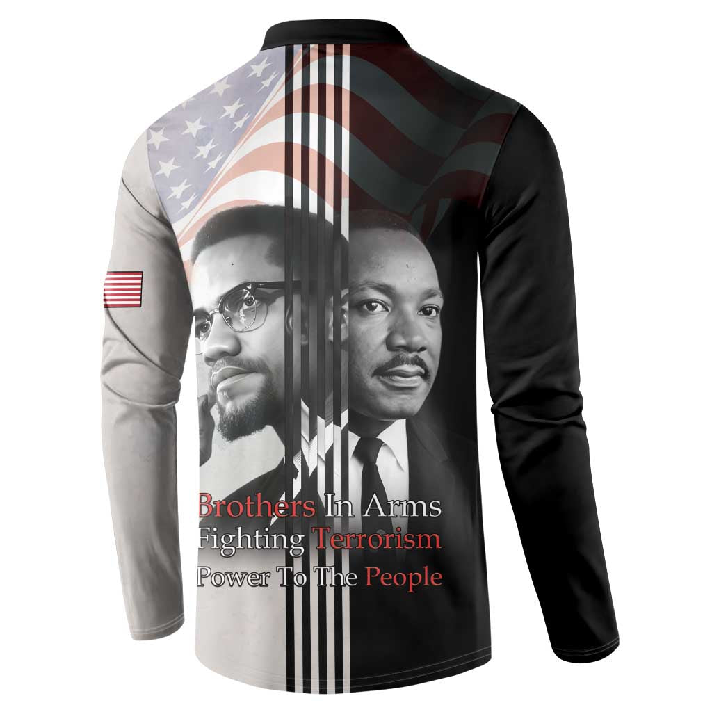 Martin Luther King And Malcolm X Button Sweatshirt Two Minds One Movement - Wonder Print Shop