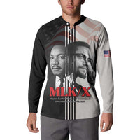 Martin Luther King And Malcolm X Button Sweatshirt Two Minds One Movement - Wonder Print Shop