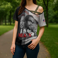 Martin Luther King And Malcolm X Cross Shoulder Shirt Two Minds One Movement - Wonder Print Shop