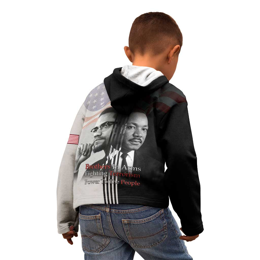 Martin Luther King And Malcolm X Kid Hoodie Two Minds One Movement - Wonder Print Shop
