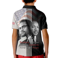 Martin Luther King And Malcolm X Kid Polo Shirt Two Minds One Movement - Wonder Print Shop
