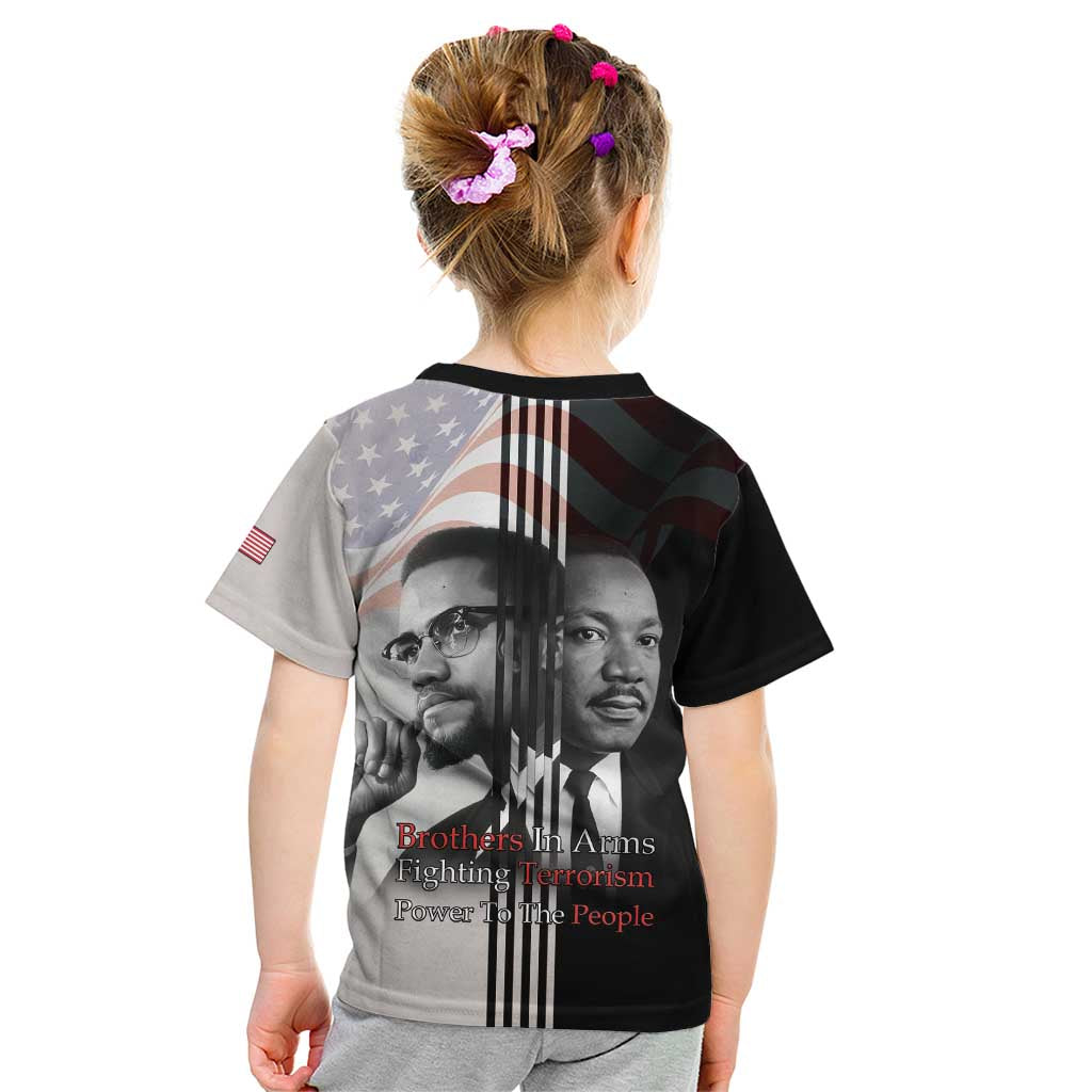Martin Luther King And Malcolm X Kid T Shirt Two Minds One Movement - Wonder Print Shop